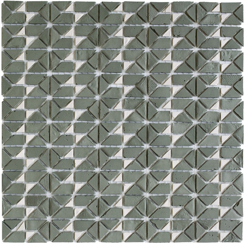 Salvia Talco Matte Micro Multiplem Recycled Glass Mosaics 12x12