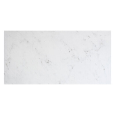 Bianco Carrara Polished Marble Look Porcelain Tile 12x24