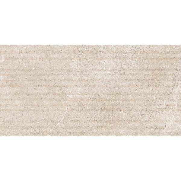 Sand Moon textured porcelain accent tile in warm beige stone look finish by Country Floors
