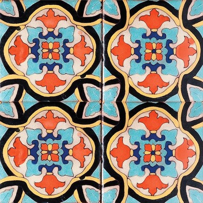 Design 159-b Glazed Ceramic Tile 6x6
