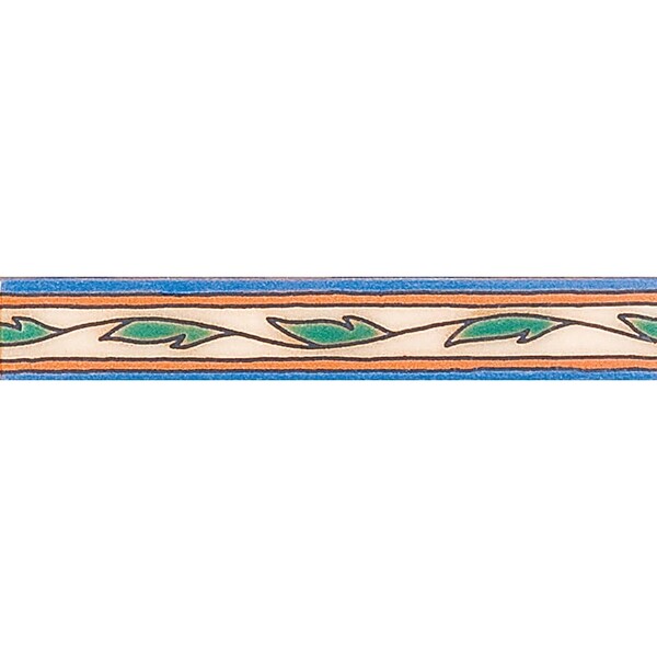 167 Glazed Leaf Wine Ceramic Borders 1×6 Image