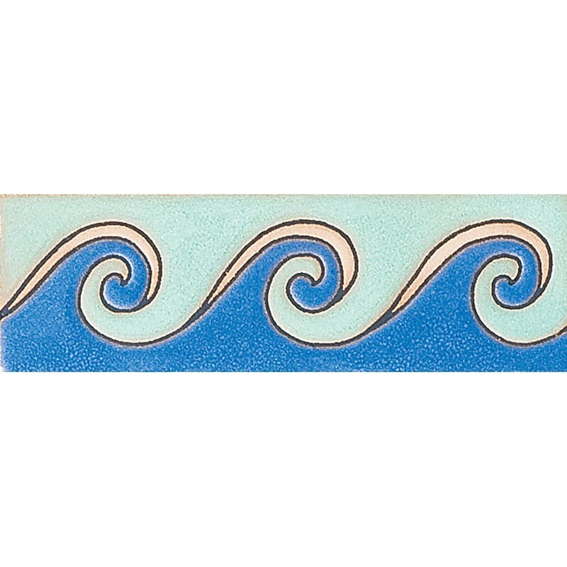 400 Glazed Peggys Wave Ceramic Borders 2x6