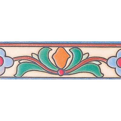 286 Glazed Topanga Flower Ceramic Borders 2x6