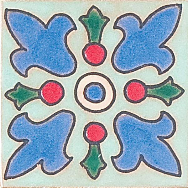 130 Glazed Crest Flower Ceramic Tile 3×3 Image