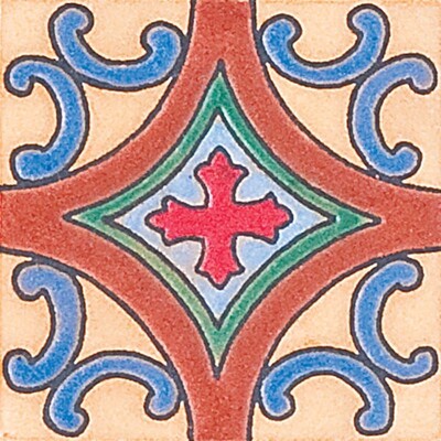 233 Glazed Spanish Cross Ceramic Tile 3x3