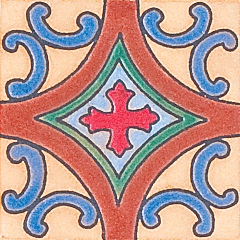 233 Piastrelle in ceramica smaltata a croce spagnola 3x3