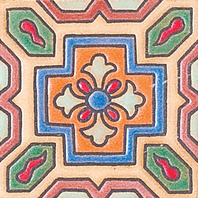 302 Glazed Floral Cross Ceramic Tile 3x3