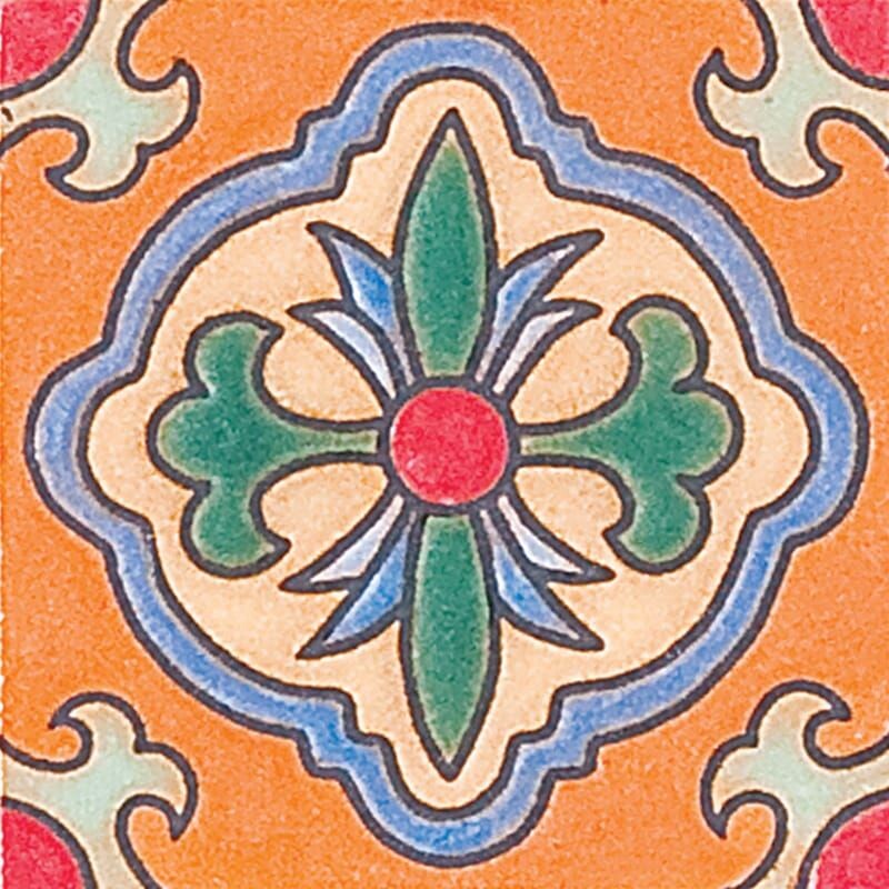 121 Glazed Spanish Flower Ceramic Tile 3x3