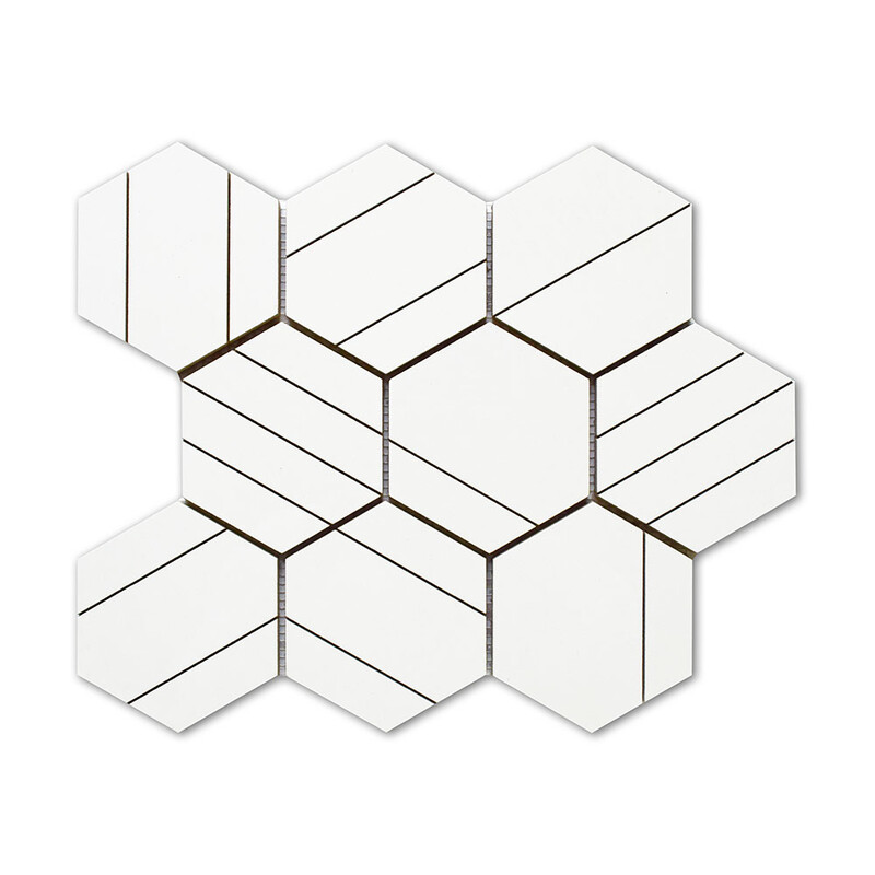 Alpine Polished Craft Hexagon Porcelain Mosaic 11 1/5x13 5/8