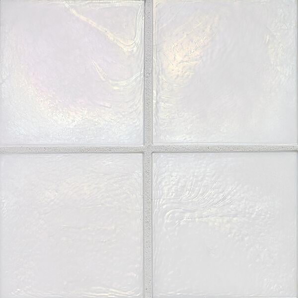 White Iridescent Glass Tile 10x10