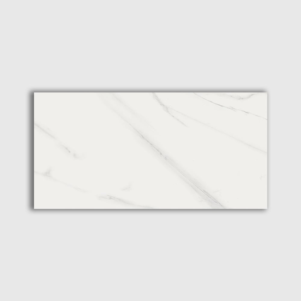 Carrara Polished Marble Look Porcelain Tile 12x24