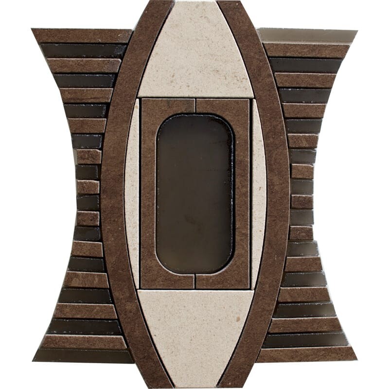 Arete, Cacia Bruno, Mykonos Honed Moirae Waterjet Marble Mosaics 15x13 1/4