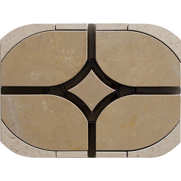 Eros Arete, Cedar, Mykonos Honed Marble Waterjet Decos 13 7/8×10 Image