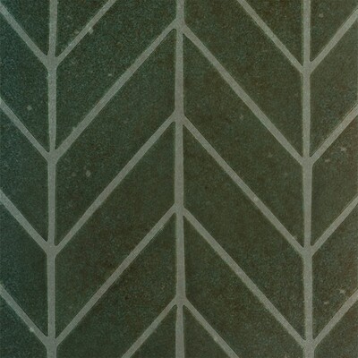 Tefusee Green Glossy Chevron Ceramic Wall Decos 2×6 Image