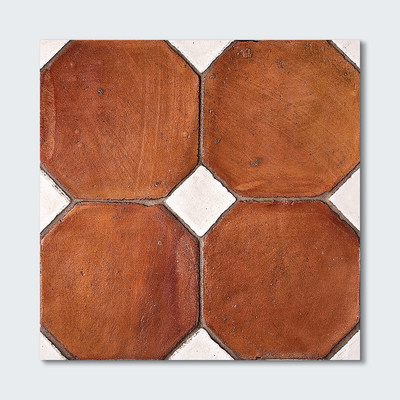 Octagon Ohs Waxed Terracotta Tile 4x4