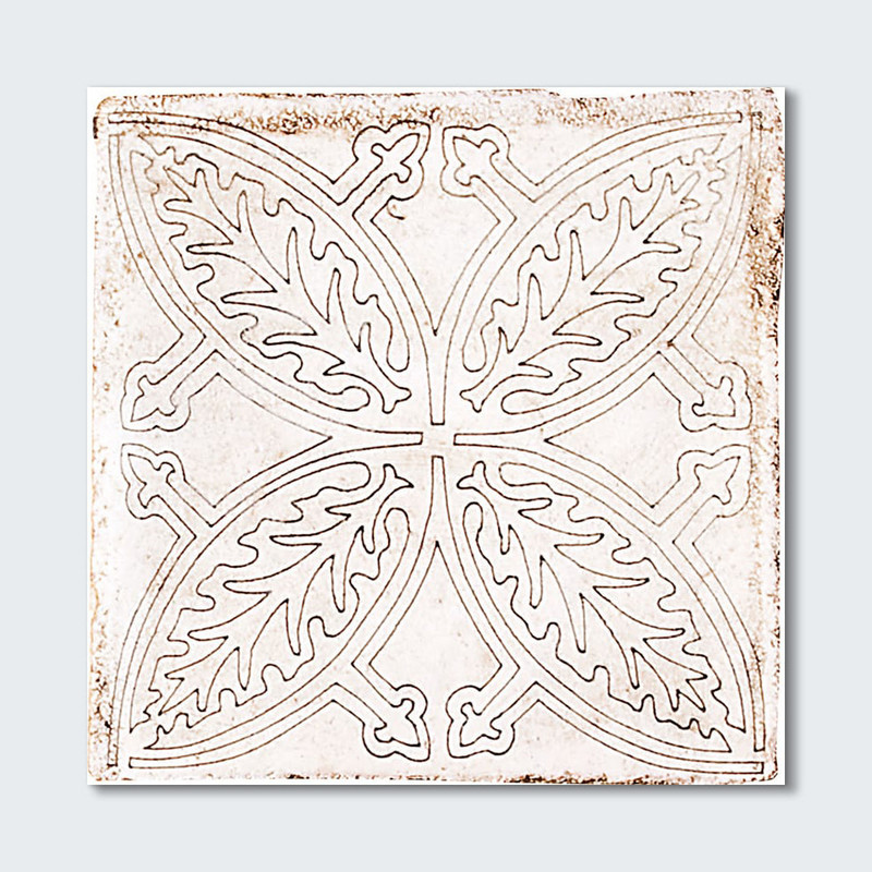 Floral Outline 110 Matte Terracotta Tiles 4x4