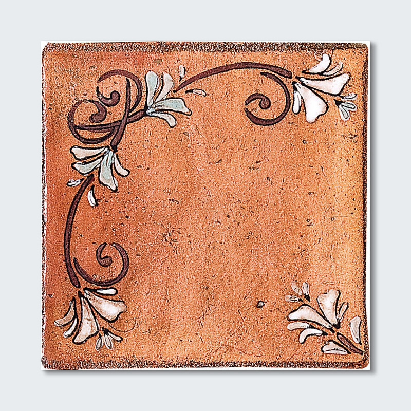 Engraved Small Dots Glazed Terracotta Tiles 4x4