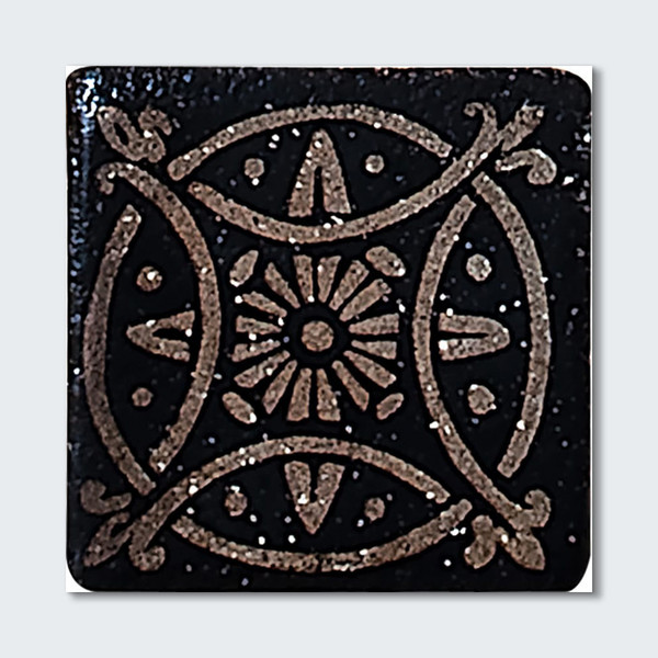 Engraved Small Dots 3g Carbon Waxed Terracotta Tile 4×4 Image