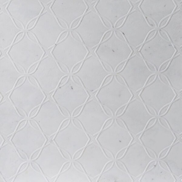 Mel Rilievo Carrara Matte Marble Waterjet Decos 15 3/4x15 3/4
