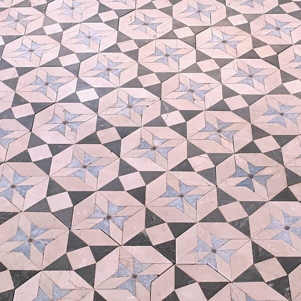 Fori Blu Matte Marble Waterjet Decos 10 3/4×10 3/4 Image