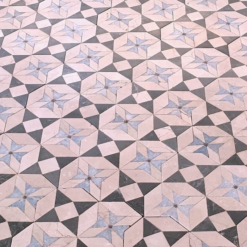 Blu Matte Fori Marble Mosaics 10 3/4x10 3/4