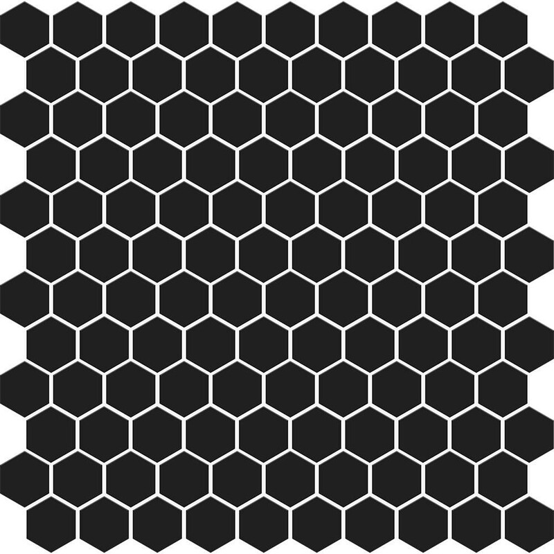 Black Matte Hexagon Ceramic Mosaic 12x12