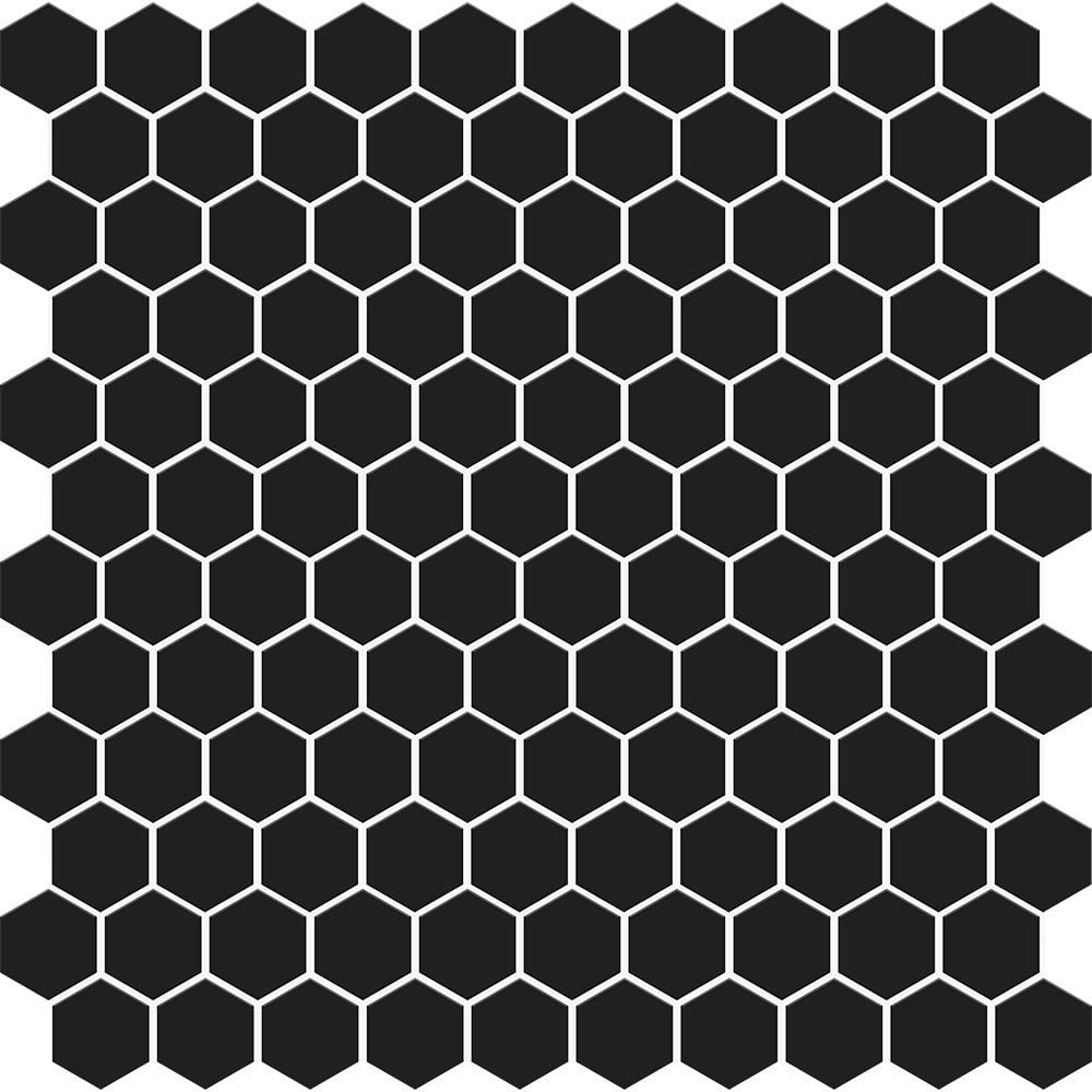 Black Matte Hexagon Ceramic Mosaic 12x12
