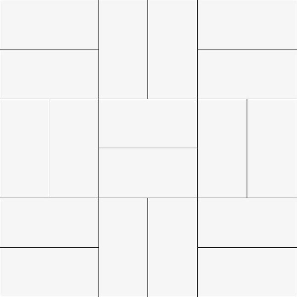 White Glossy Crosshatch Ceramic Mosaic 12×12 Image