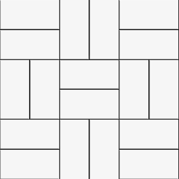 White Matte Crosshatch Ceramic Mosaic 12×12 Image