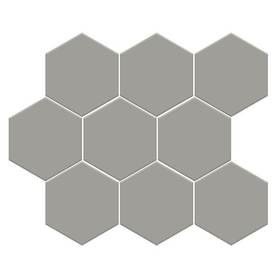 Dark Gray Matte Midi Hexagon Ceramic Mosaic 8x10