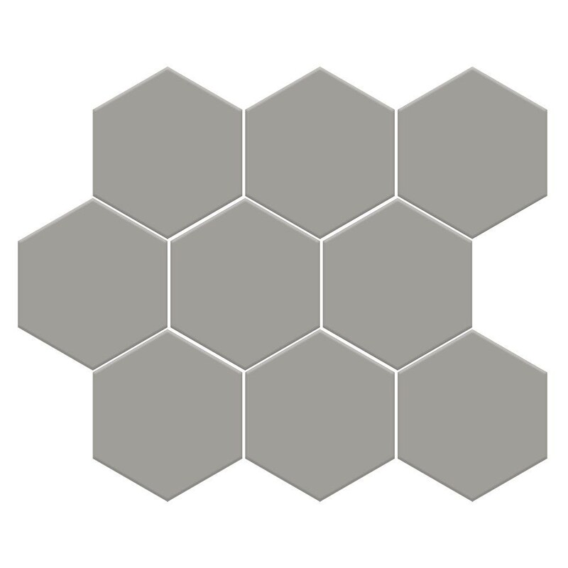 Dark Gray Matte Midi Hexagon Ceramic Mosaic 8x10