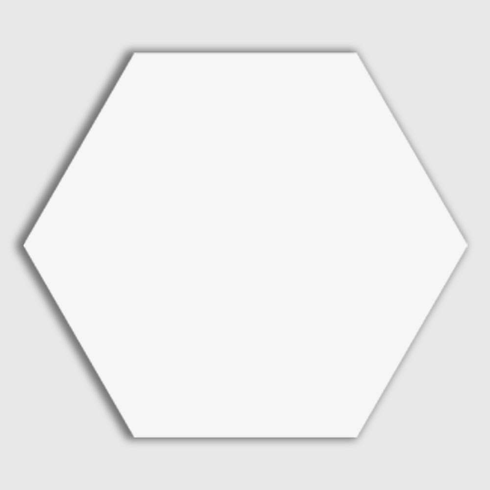 White Matte Hexagon Ceramic Tile 8 1/4