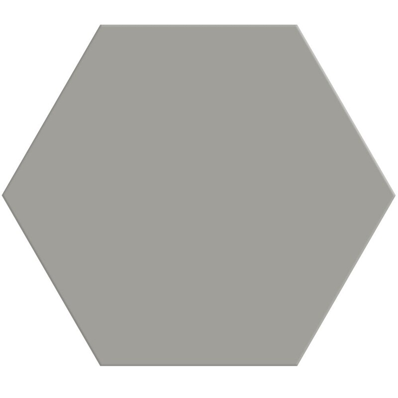 Dark Gray Matte Hexagon Ceramic Tile 8 1/4