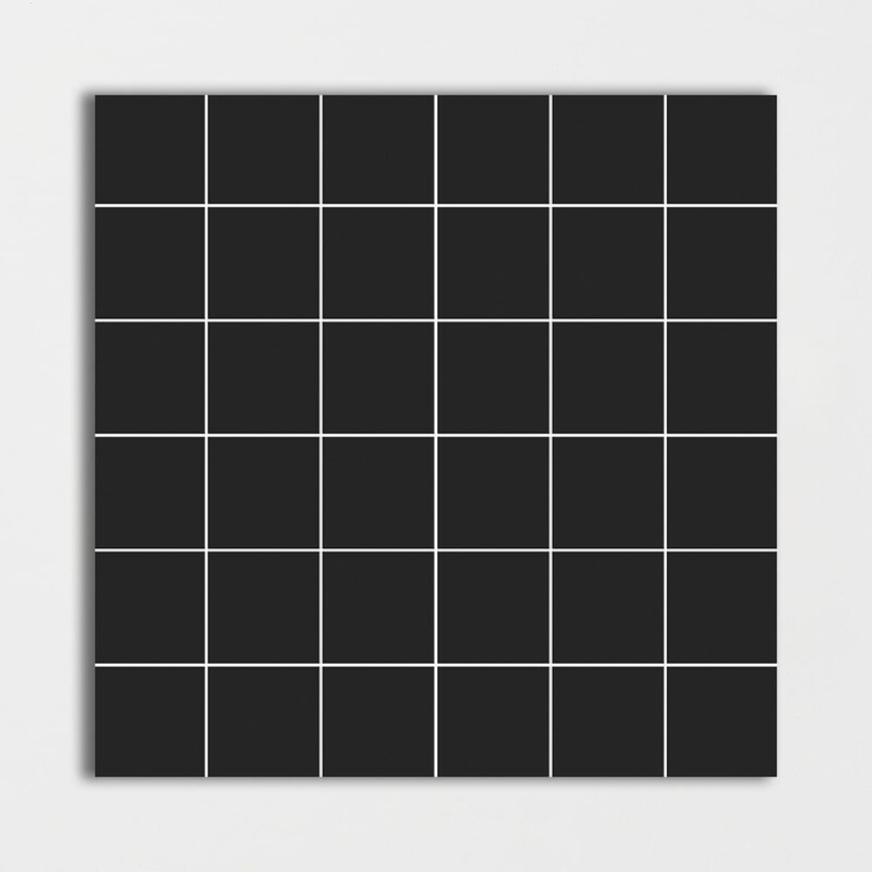 Black Matte 2x2 Ceramic Mosaic 12x12