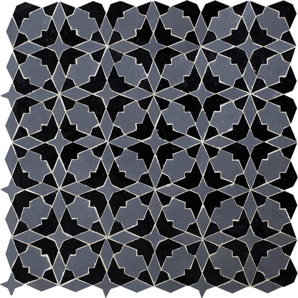 Gray, Black Glossy Zara Ceramic Mosaic 12 1/16×12 1/16 Image