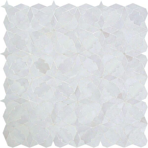 White Glossy Zara Ceramic Mosaic 12 1/16×12 1/16 Image