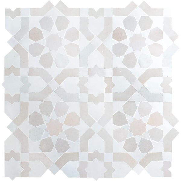 White, Gray Glossy Jasmin Ceramic Mosaic 11 3/4×11 3/4 Image