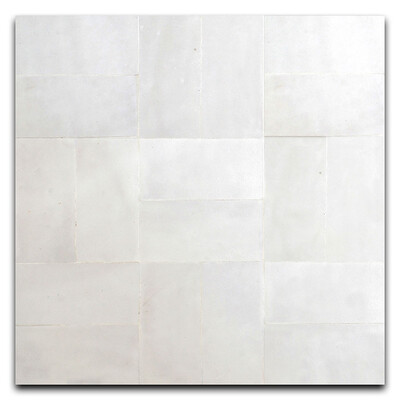 White Glossy Weave Zellige Mosaic 11 13/16x11 13/16