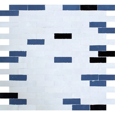 White, Gray, Black Glossy Woven Zellige Zellige Mosaic 11 3/4x11 3/4