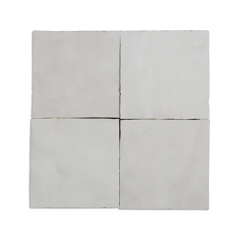 Extra White Glossy Zellige Tile 4x4