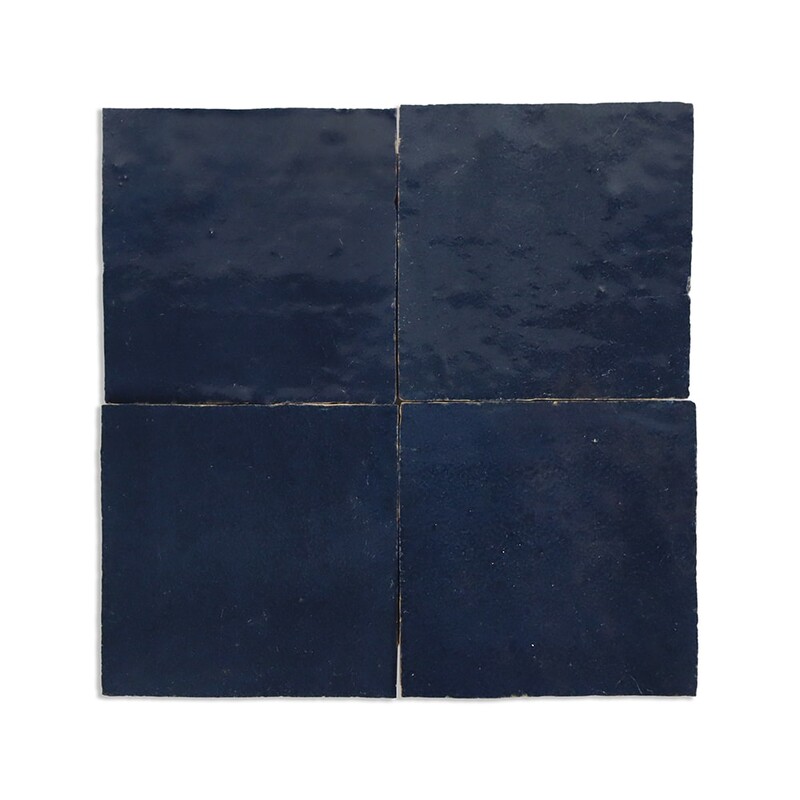 Oxford Blue Glossy Zellige Tile 4x4
