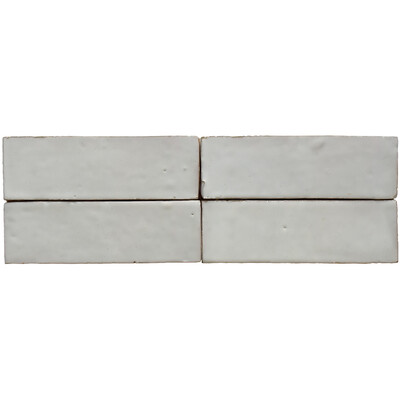 Porcelain White Glossy Zellige Tile 2x6