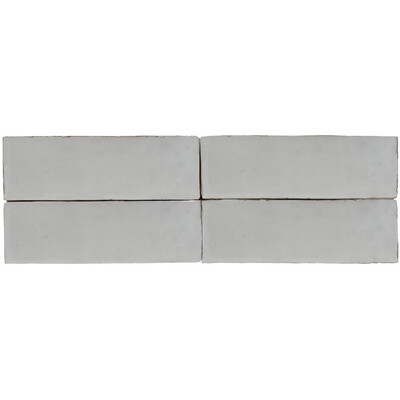 Extra White Glossy Zellige Tile 2x6