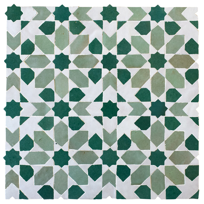 Dark Green, Turquoise Glossy Najma Zellige Mosaic 11 3/4x11 3/4
