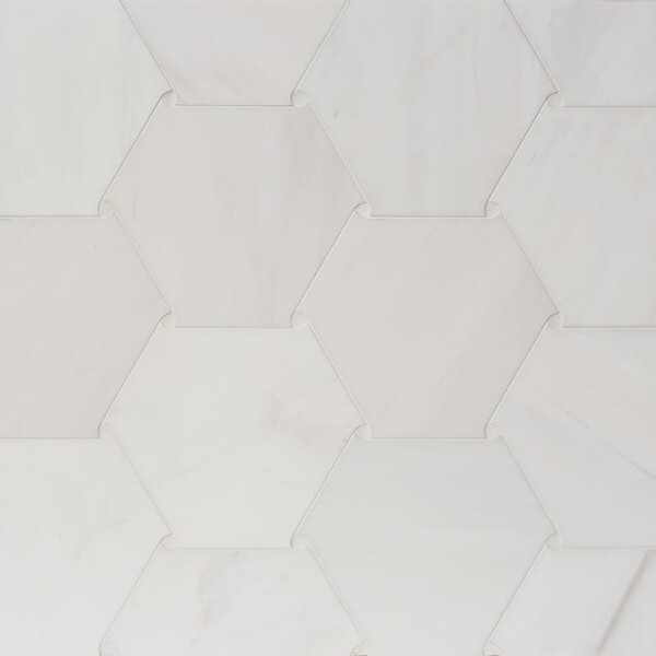Oragami Snow White Polished Marble Waterjet Decos 5 29/32×7 1/16 Image