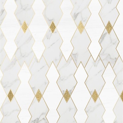 Taza Calacatta Gold, Snow White, Gold Ottoman Multi Finish Marble Waterjet Decos 8 8/32x10 1/16