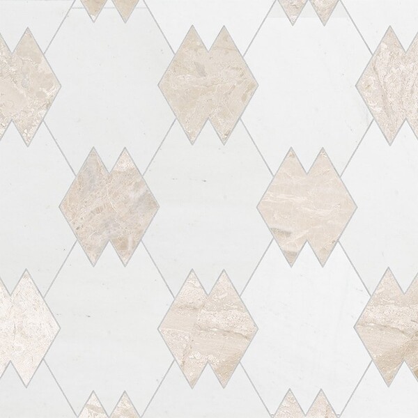 Tappeti Diana Royal, Snow White Multi Finish Marble Waterjet Decos 8×10 21/32 Image