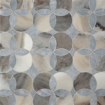 Constantine Afyon Grey, Palisandra Multi Finish Marble Waterjet Decos 13 5/8x13 5/8