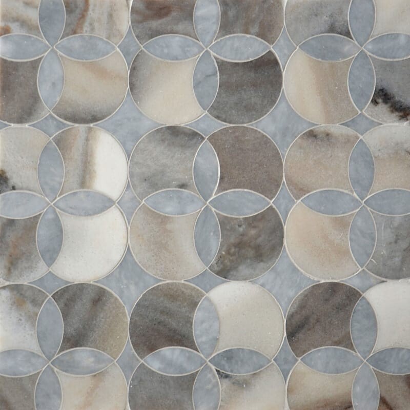 Constantine Afyon Grey, Palisandra Multi Finish Marble Waterjet Decos 13 5/8x13 5/8