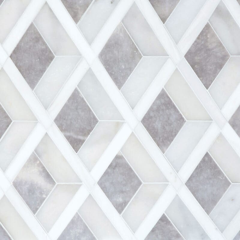 Afyon Grey, Afyon White, Dolomite Multi Finish Hippodrome Marble Mosaics 10 11/16x11 5/16